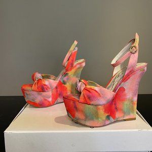 Alice + Olivia Watercolor Print Sandals